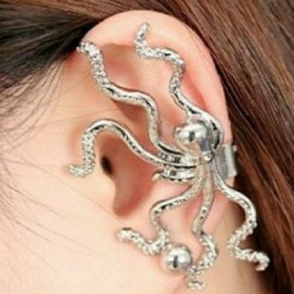 🐙 Octopus Ear Cuff- silver - Picture 2 of 2